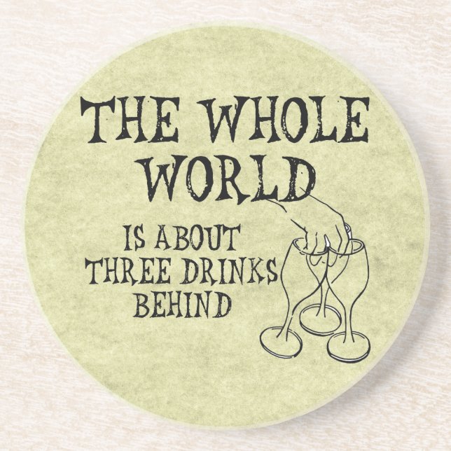 Three Drinks Behind Coaster (Front)