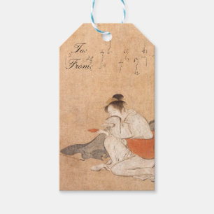 Three Drunken Women Japanese Art Torii Kiyonaga Gift Tags