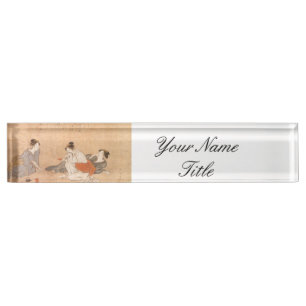 Three Drunken Women Name Plate Custom Japanese Art