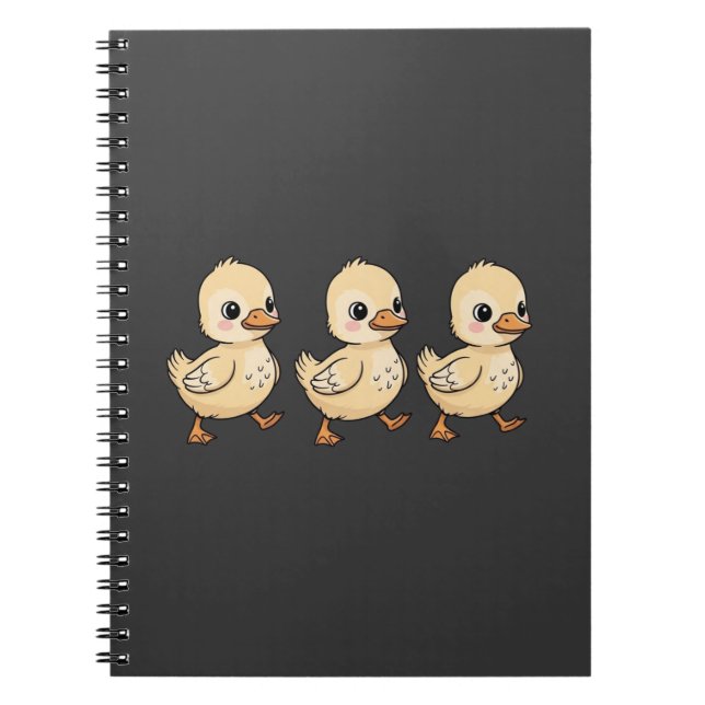 Three Ducklings Walking in a Row – Cute Notebook (Front)