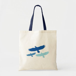 Three Eagles Flying (Blue) Tote Bag