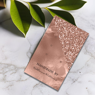 Three Earring Display Card Rose Gold and Glitter