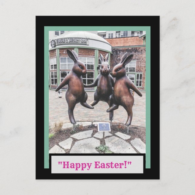 Three Easter Bunnies Postcard (Front)