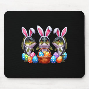 Three Easter Bunny Byb Fishes Hunting Eggs Sket Co Mouse Pad