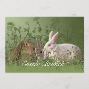 Three Easter Rabbits Brunch Invitation
