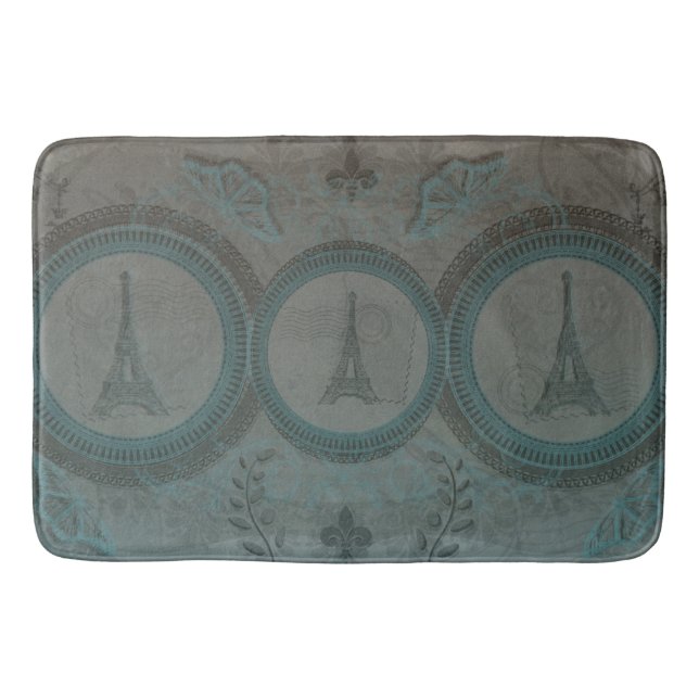 Three Eiffel Towers Bath Mat (Front)