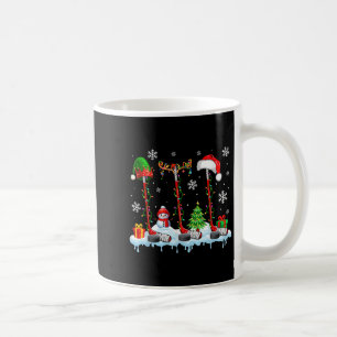 Three Elf Santa Reindeer Hockey Equipments Xmas Pl Coffee Mug