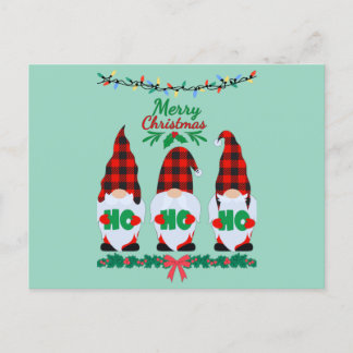 Three elves wish you a Merry Christmas Postcard