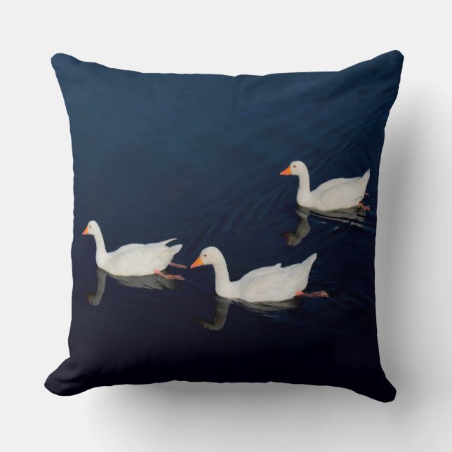 Three Emden Geese Cushion (Front)