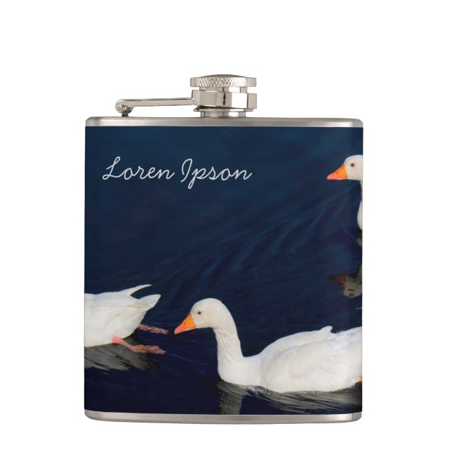 Three Emden Geese Hip Flask (Front)