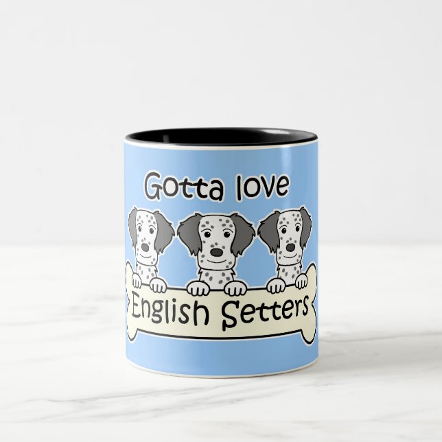 Three English Setters Two-Tone Coffee Mug (Center)