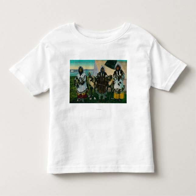 Three Eskimo Beauties and Sled ReindeerState Toddler T-Shirt (Front)