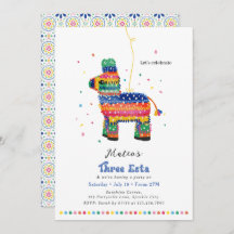 Three-Esta Birthday Piñata Invitation