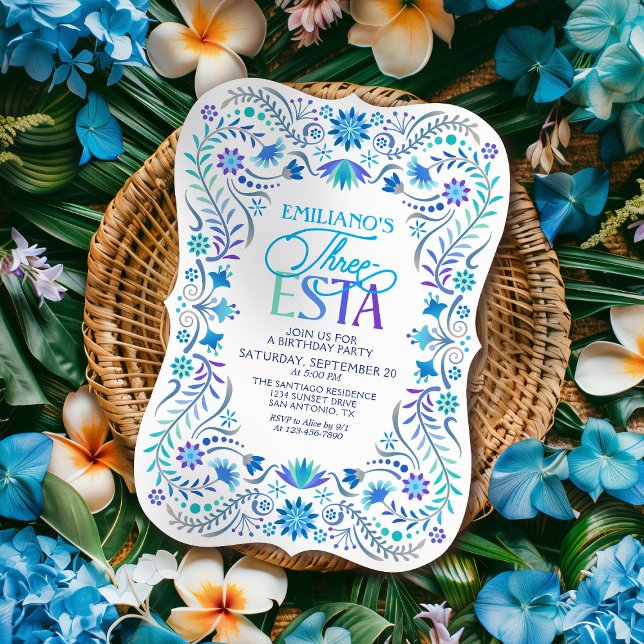 Three-esta Fiesta 3rd Birthday Boys Invitation (Creator Uploaded)