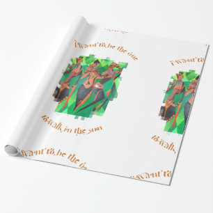 Three Ethnic Traditional Black Women Dancing Wrapping Paper