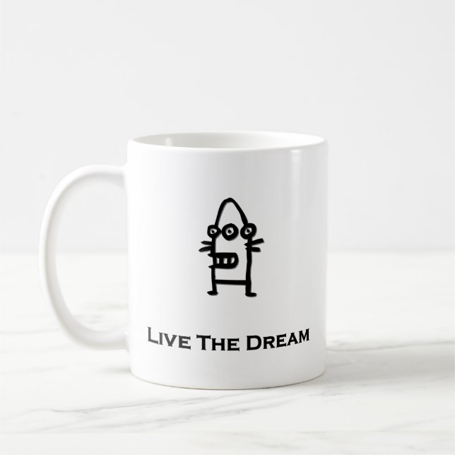Three Eye Bot Live The Dream Coffee Mug (Left)