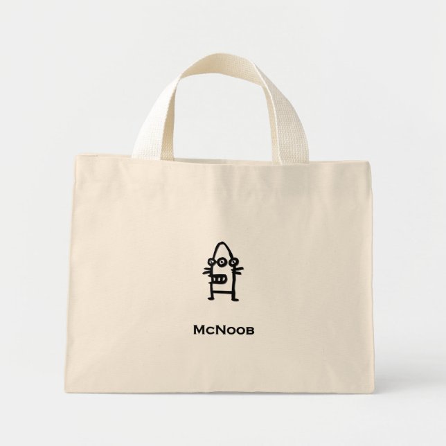 Three Eye Bot McNoob Mini Tote Bag (Front)