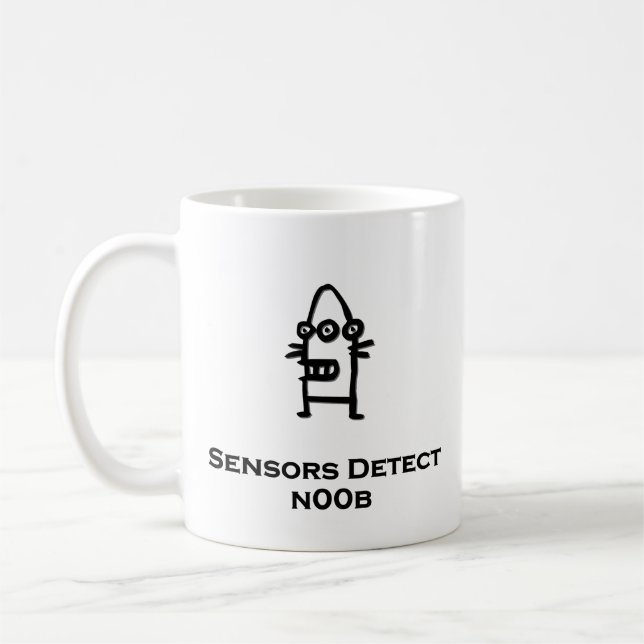 Three Eye Bot Sensors Detect n00b Coffee Mug (Left)