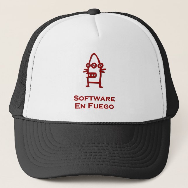 Three Eye Bot Software En Fuego Trucker Hat (Front)