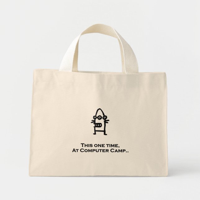Three Eye Bot This One Time At Computer Camp Mini Tote Bag (Front)