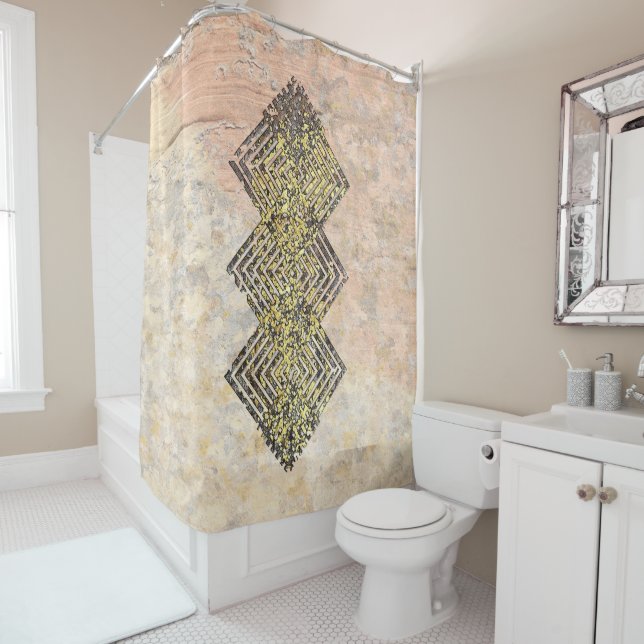 Three Eye Weave Pattern  Shower Curtain (In Situ)