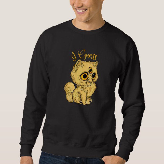 Three Eyed Cat I Guess Meh Halloween Costume Sarca Sweatshirt (Front)
