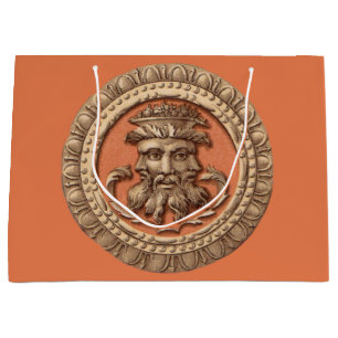 three faces print large gift bag