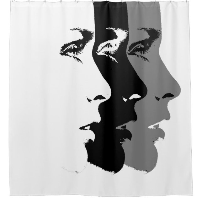 Three Faces Shower Curtain (Front)