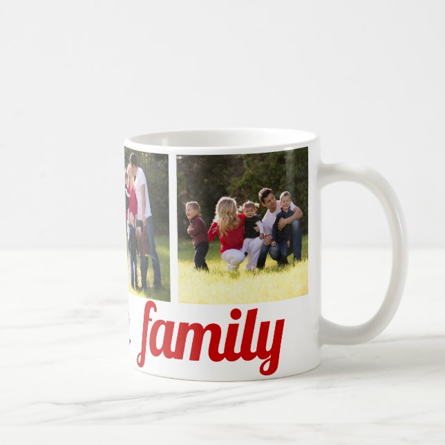 Three family photos and family name photo collage coffee mug (Right)