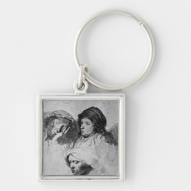 Three female heads with one sleeping, 1637 key ring (Front)