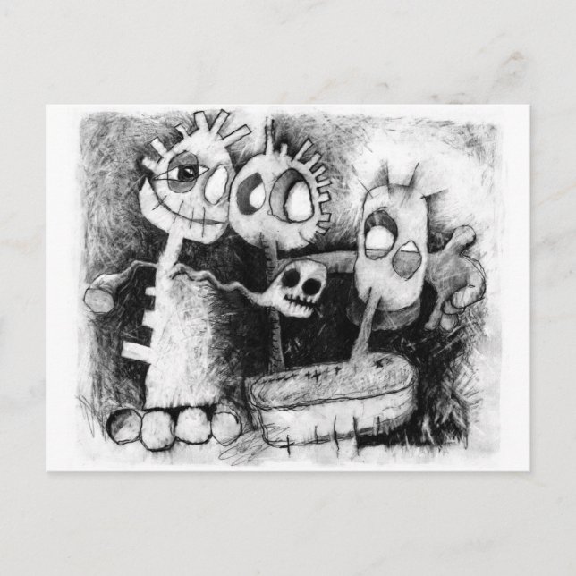 three figures postcard (Front)