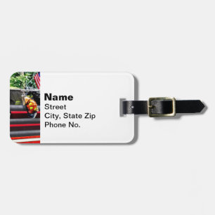 Three Fire Helmets On Fire Truck Luggage Tag