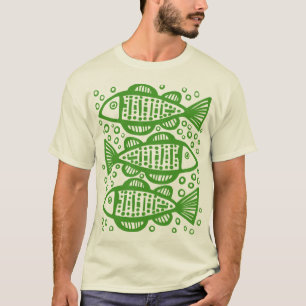 Three Fish - Avocado Green T-Shirt