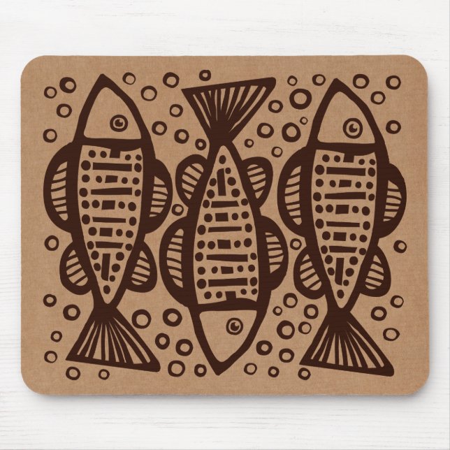 Three Fish - Cardboard Box Tex Mouse Pad (Front)