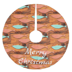 Three Fish Pattern Thunder_Cove Brushed Polyester Tree Skirt