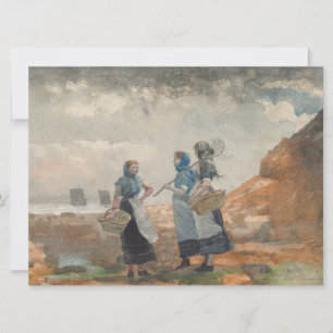 Three Fisher Girls (at Tynemouth, Northumberland) Card