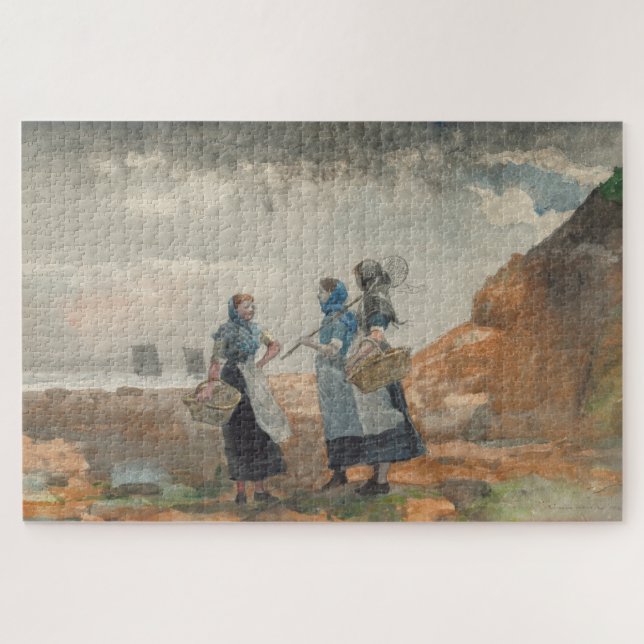 Three Fisher Girls (at Tynemouth, Northumberland) Jigsaw Puzzle (Horizontal)