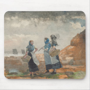 Three Fisher Girls (at Tynemouth, Northumberland) Mouse Pad