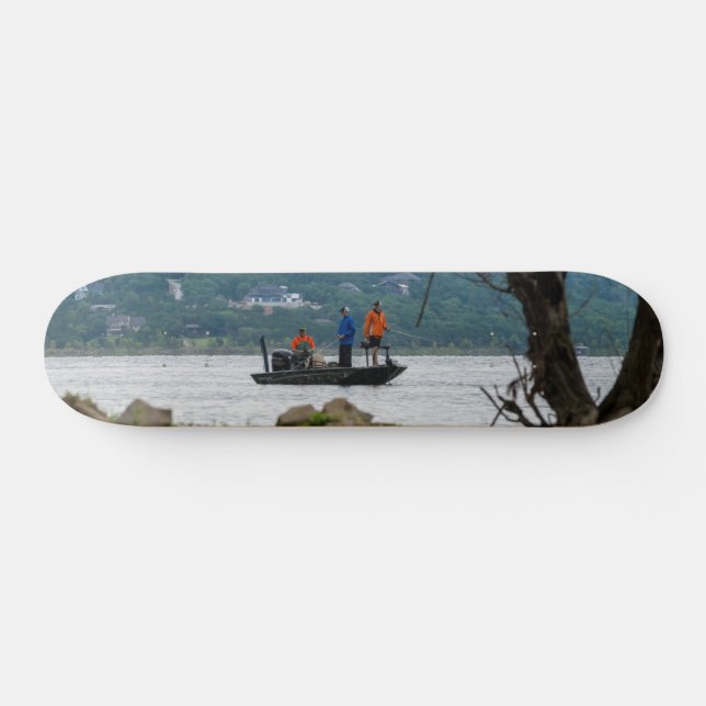 Three Fishermen On Table Rock Skateboard (Horz)