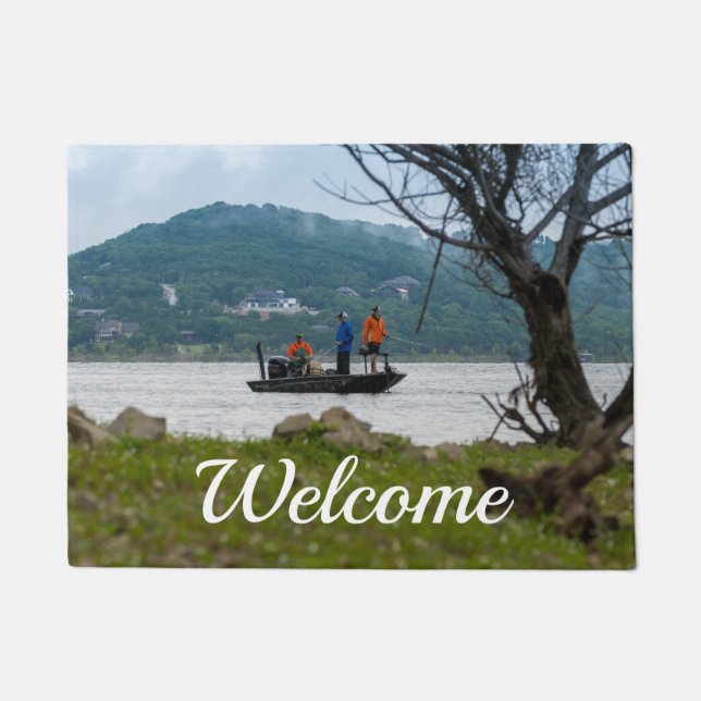 Three Fishermen On Table Rock Welcome Doormat (Front)