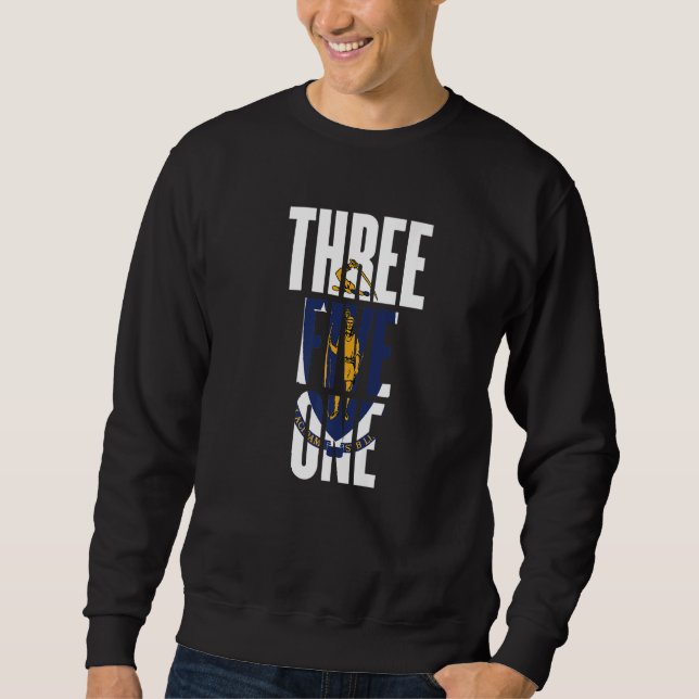 Three Five One 351 Area Code Lowell Massachusetts Sweatshirt (Front)