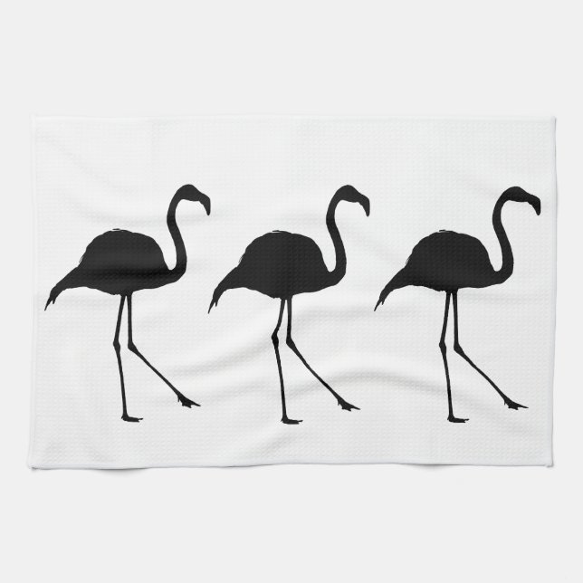 Three Flamingos Tea Towel (Horizontal)
