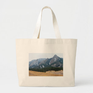 Three Flatirons Boulder Colorado Winter View Large Tote Bag