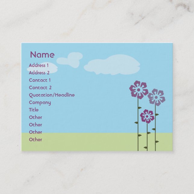 Three Flowers - Chubby Business Card (Front)