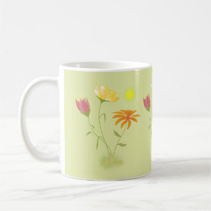 Three Flowers in the Sun - transparent.    Coffee Mug