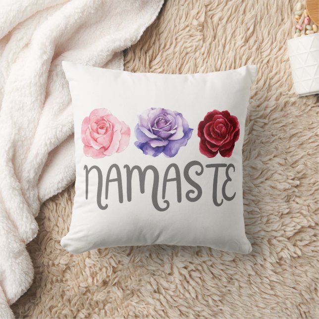 Three Flowers Namaste Cushion (Blanket)