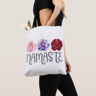 Three Flowers Namaste Tote Bag