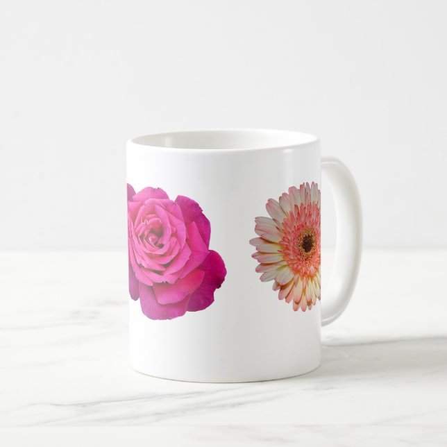 Three flowers pattern coffee mug (Front Right)