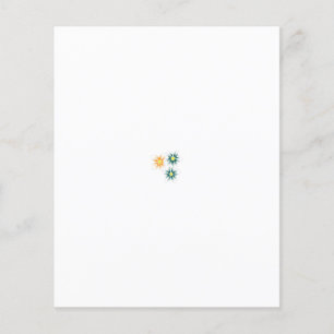 three flowers with green and orange petals flyer