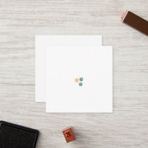three flowers with green and orange petals loyalty card